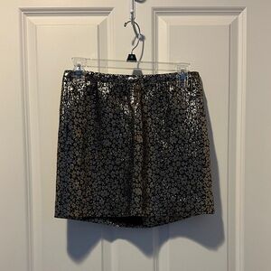Black and Gold Floral Skirt